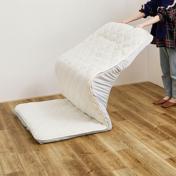 【ずれにくい敷きパッド】敷きパッド＆ボックスシーツセット ダブル (キルト/アイボリー) 17枚目画像