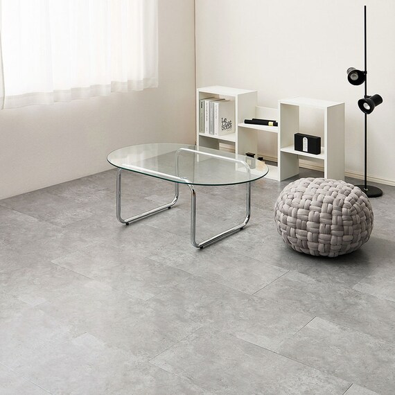 超薄型吸着フロアタイル 30×60cm 54枚セット(モルタルグレー) 1枚目画像