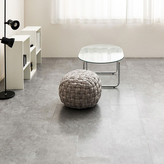 超薄型吸着フロアタイル 30×60cm 54枚セット(モルタルグレー) 2枚目画像