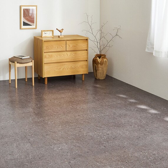 超薄型吸着フロアタイル 30×60cm 54枚セット(テラゾーダーク) 1枚目画像