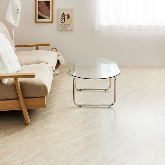 超薄型吸着フロアタイル 30×60cm 54枚セット 約6帖(サンドベージュ) 2枚目画像