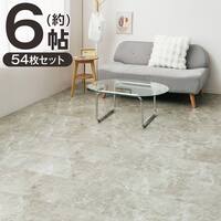 超薄型吸着フロアタイル 30×60cm 54枚セット 約6帖(マーブルグレー)