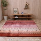 15mmウレタン入りラグ ギャベ 185×185cm(オレンジ) 1枚目画像