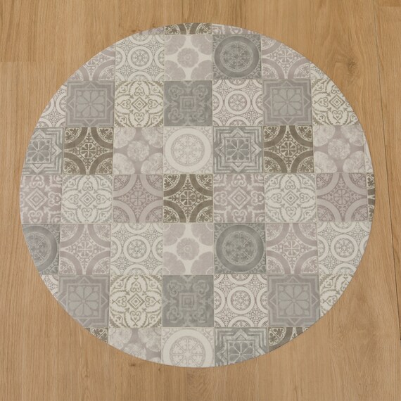 円形マルチマット(ダイニングマット・ペット用マット・お子様のプレイマット・観葉植物マット)　40R　S-1414 2枚目画像