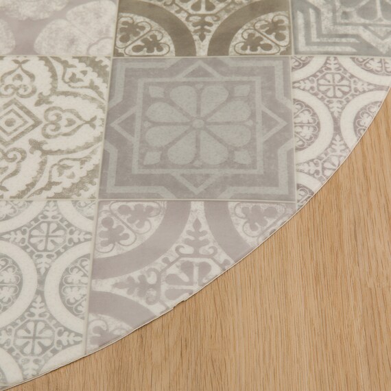 円形マルチマット(ダイニングマット・ペット用マット・お子様のプレイマット・観葉植物マット)　40R　S-1414 6枚目画像