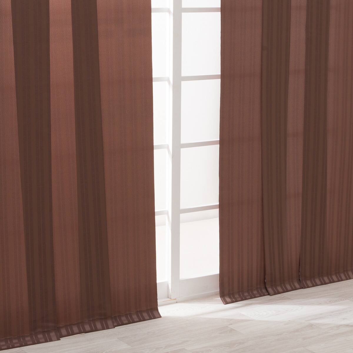 スライドカーテンストライプ（1154）BR 164×230 右操作 | ニトリネット