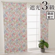 遮光3級スライドカーテンフラワー（1377）ホワイト