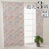 遮光3級スライドカーテンフラワー(1377)ホワイト