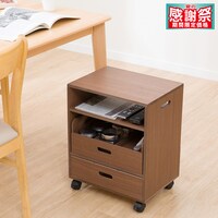 ダイニングテーブル下に収まる整理収納ワゴン(2段 ブラウン)