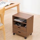 ダイニングテーブル下に収まる整理収納ワゴン(2段 ブラウン) 1枚目画像