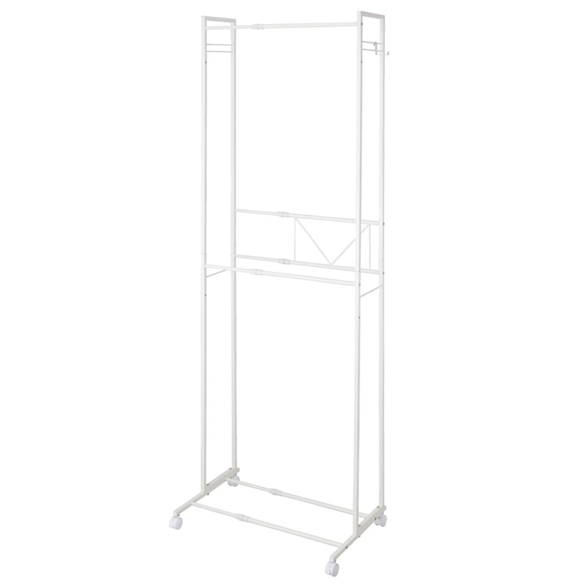 2段ハンガーラックワイド 伸縮タイプ (ホワイト) | ニトリネット【公式