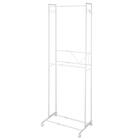 2段ハンガーラックワイド 伸縮タイプ (ホワイト) 1枚目画像