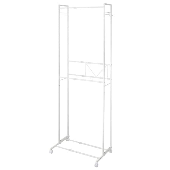 2段ハンガーラックワイド 伸縮タイプ (ホワイト) 1枚目画像