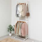 2段ハンガーラックワイド 伸縮タイプ (ホワイト) 5枚目画像