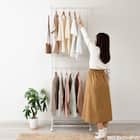 2段ハンガーラックワイド 伸縮タイプ (ホワイト) 6枚目画像