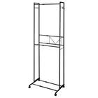 2段ハンガーラックワイド 伸縮タイプ (ブラック) 1枚目画像