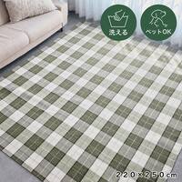 ダイニングラグ 220x250cm (Cチェック GR)