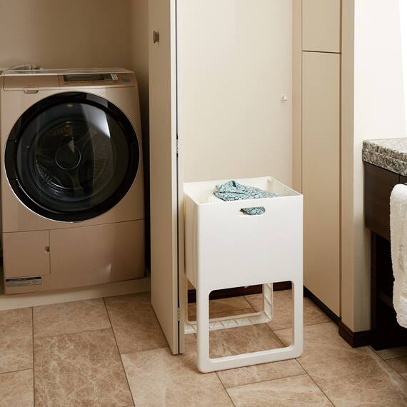 折りたたみ バスケット アコット(ホワイト) 5枚目画像