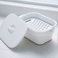 折りたためる つけ置き洗いバケツ(ホワイト)