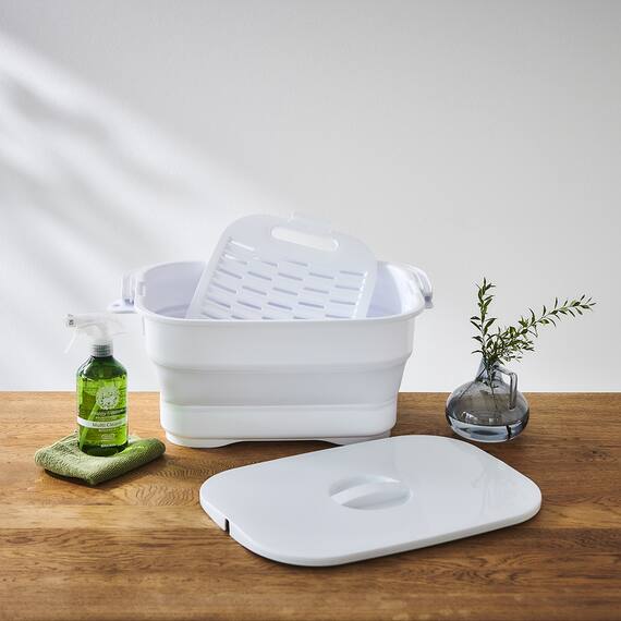 折りたためる つけ置き洗い バケツNEO(グレー) 1枚目画像