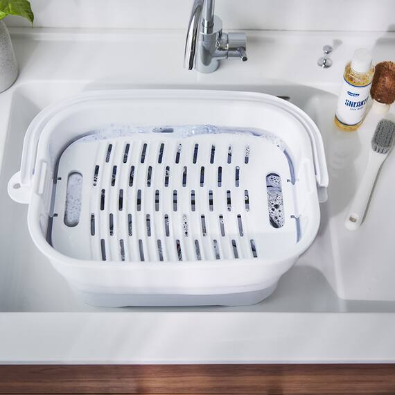 折りたためる つけ置き洗い バケツNEO(グレー) 10枚目画像