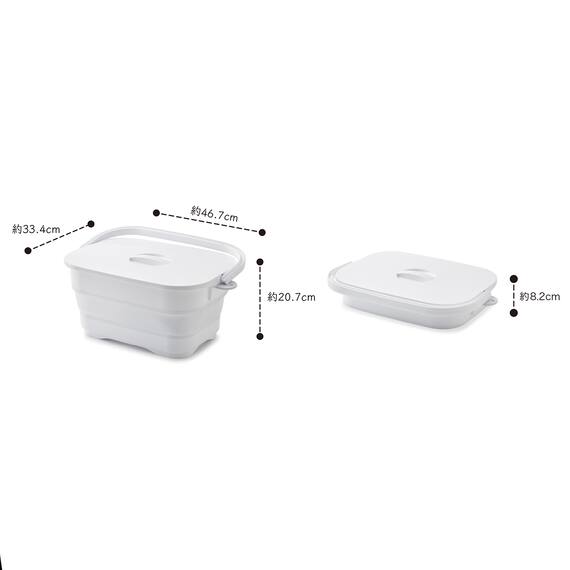 折りたためる つけ置き洗い バケツNEO(グレー) 17枚目画像