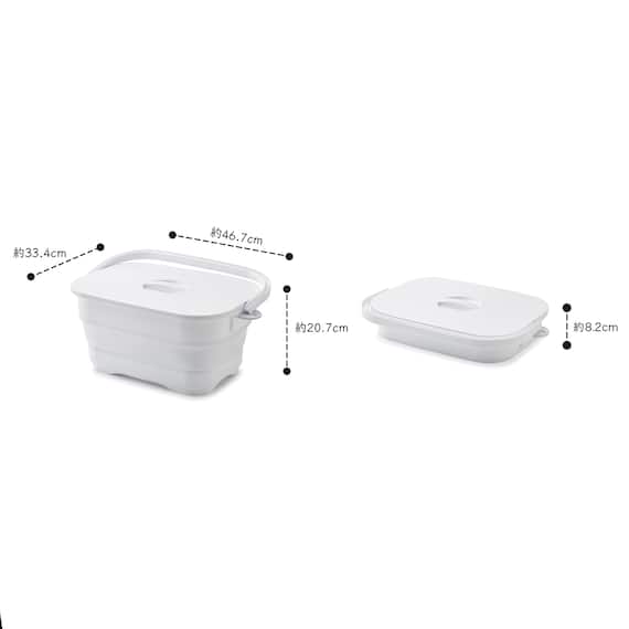 折りたためる つけ置き洗い バケツNEO(グレー) 17枚目画像