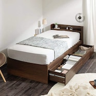 棚コンセント付きチェストベッドフレーム (SCL 浅引出しタイプ)