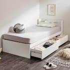 シングル 棚コンセント付きチェストベッドフレーム (SCL 浅引出しタイプ ホワイト) 1枚目画像