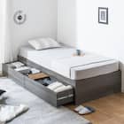 シングル ヘッドレスチェストベッドフレーム (MDN グレー) 1枚目画像