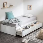 シングル ヘッドレスチェストベッドフレーム (MDN ホワイト) 1枚目画像