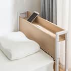 棚付きパイプベッド(ZHO セミシングルショート ナチュラル) 2枚目画像