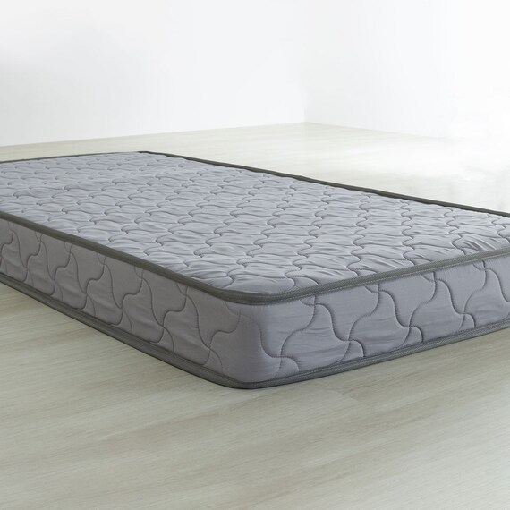 棚付きパイプベッド(ZHO シングル ナチュラル)+ボンネルマットレス(ROM S グレー)セット 11枚目画像