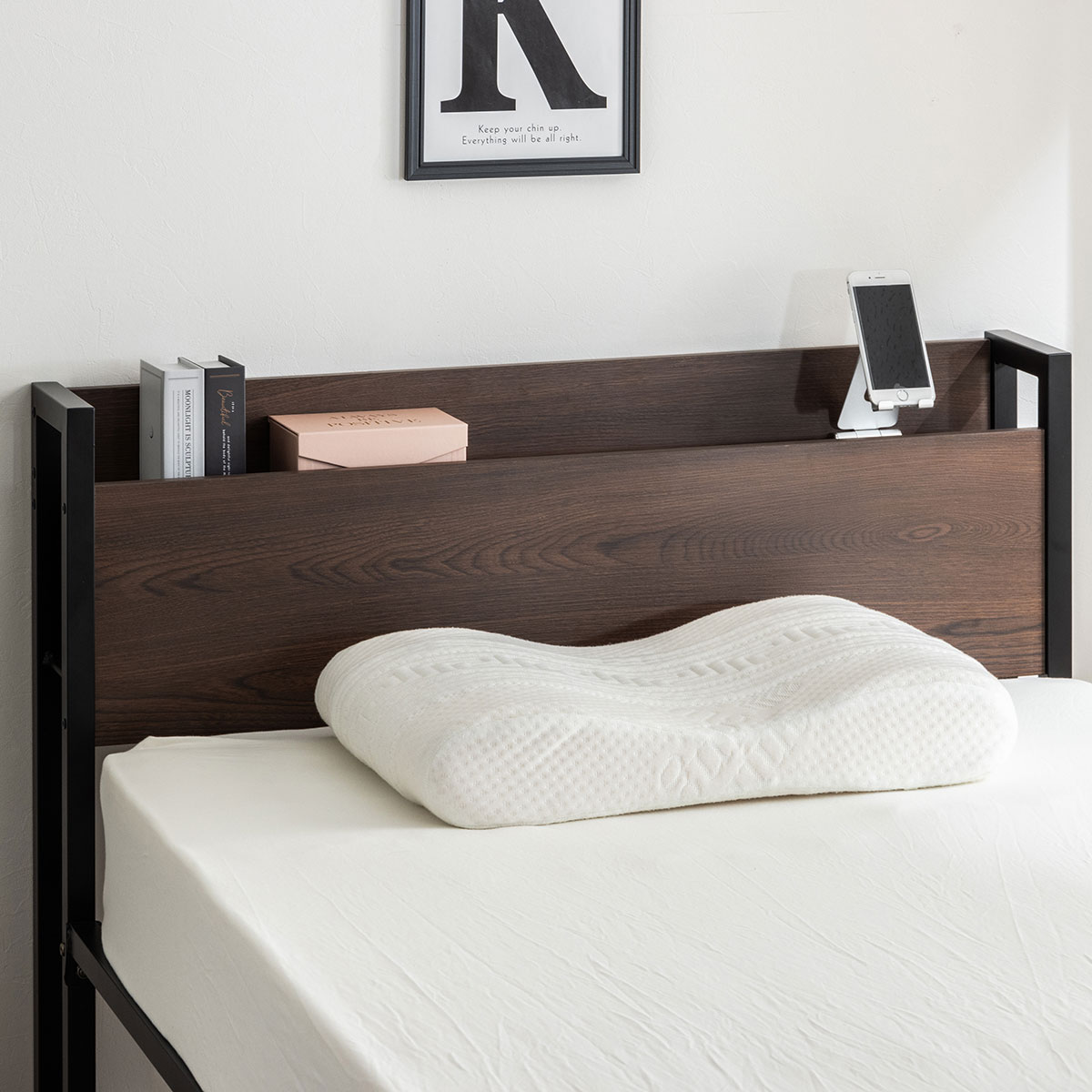 棚付きパイプベッド(ZHO セミダブル ブラウン) | ニトリネット【公式