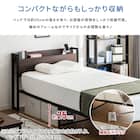 棚付きパイプベッド(ZHO セミダブル ナチュラル) 8枚目画像