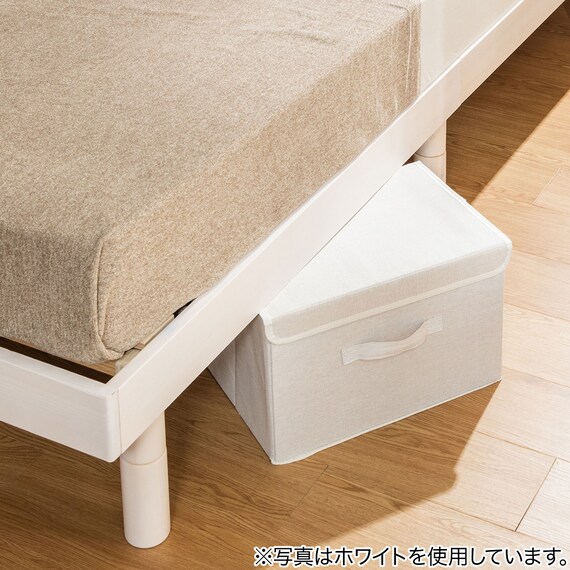 天然木棚付きすのこベッド ZUTH セミシングルショート ナチュラル 4枚目画像