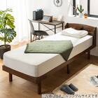 天然木棚付きすのこベッド ZUTH セミシングルショート ブラウン 2枚目画像