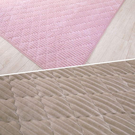 ラグ カッティングキルト(130X190 ピンク) 3枚目画像