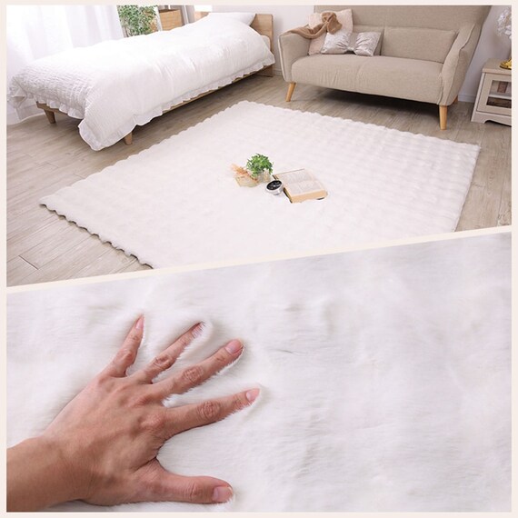 ラグ フェイクファー(190X240 ホワイト) 1枚目画像