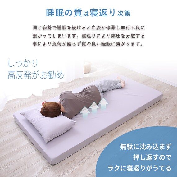 高反発ウレタンマットレス入カバー付き布団7点セット(SD IV) 5枚目画像