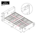 棚付きパイプベッド(ZHO セミダブル 大理石調ホワイト)+ボンネルマットレス(ROM SD グレー)セット 15枚目画像