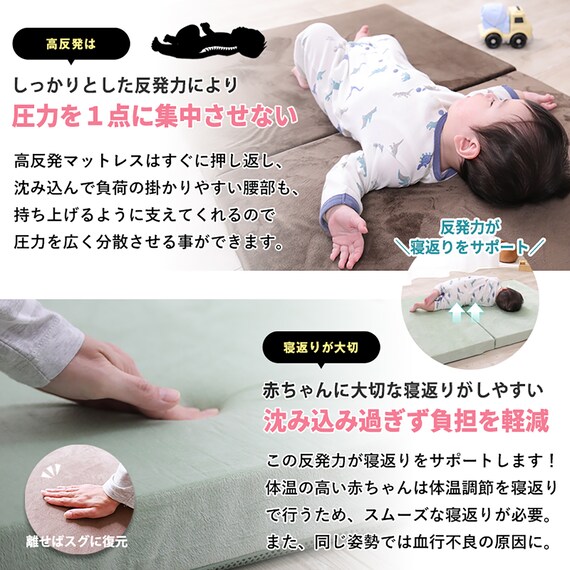 ベビーサイズ 高反発2つ折りマットレス (MSA NV) 6枚目画像