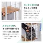 ミラー&収納付きハンガーラック (PUF BK) 8枚目画像