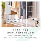 ミラー&収納付きハンガーラック (PUF BK) 10枚目画像