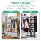 ミラー&収納付きハンガーラック (PUF BK) 14枚目画像