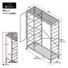 ミラー&収納付きハンガーラック (PUF BK) 17枚目画像