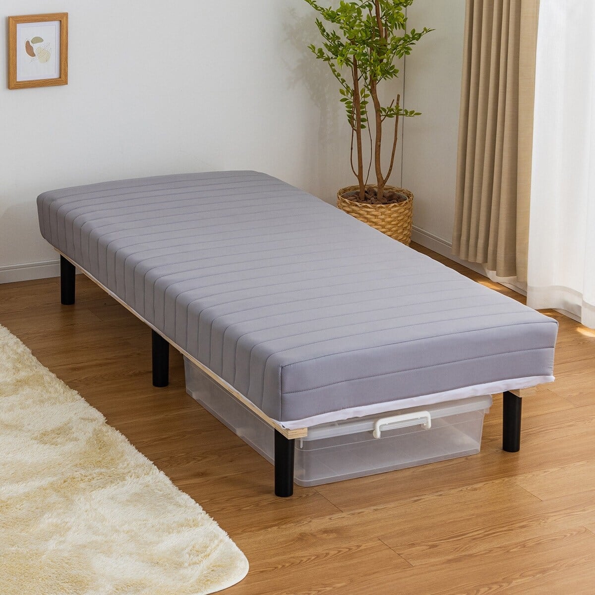 セミシングルショート 脚付きボンネルコイルマットレス (IBZ GY