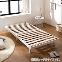 セミシングルショート 脚付きヘッドレスすのこベッド (SRN2 WH)