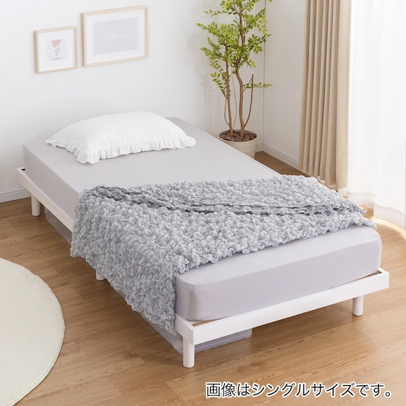 セミシングル幅80cm 脚付きすのこベッドとマットレスセット (SRN2 ホワイト / RRS ポケットコイル) 6枚目画像