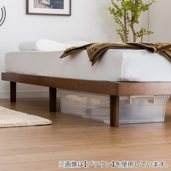 セミシングル幅80cm 脚付きすのこベッドとマットレスセット (SRN2 ホワイト / RRS ポケットコイル) 9枚目画像